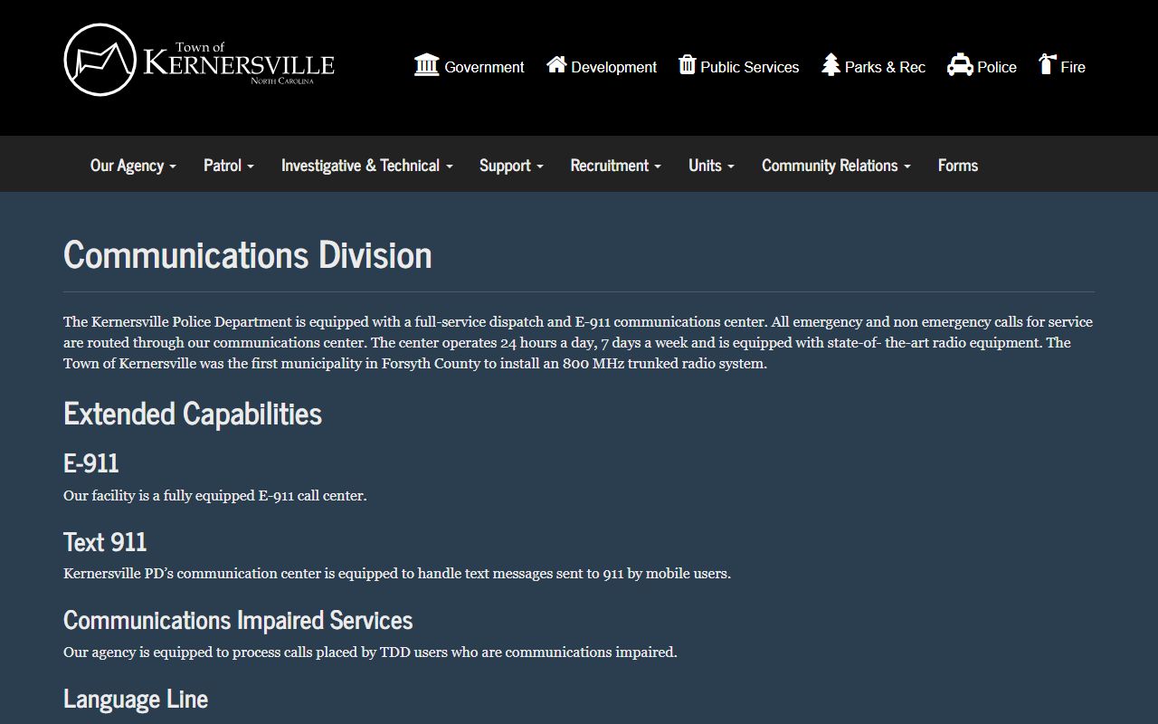 Kernersville phone numbers KPD communications non-emergency guidance
